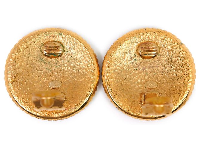 Orecchini a clip rotondi Chanel CC placcati in oro D'oro - vista 2