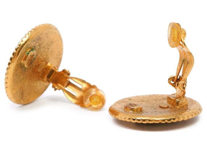 Orecchini a clip rotondi Chanel CC placcati in oro D'oro - vista 4