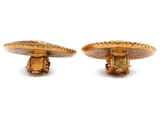 Orecchini a clip rotondi Chanel CC placcati in oro D'oro - vista 5