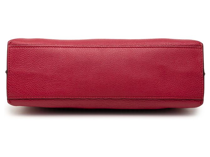 Bamboo Borsa Satchel Daily Gucci Medium in pelle rossa con bambù Rosso - vista 3