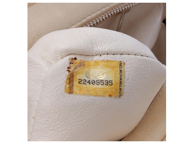 Borsa Shopping Chanel Small in Tweed e Resina Bianca con Cerniera Bianco - vista 6