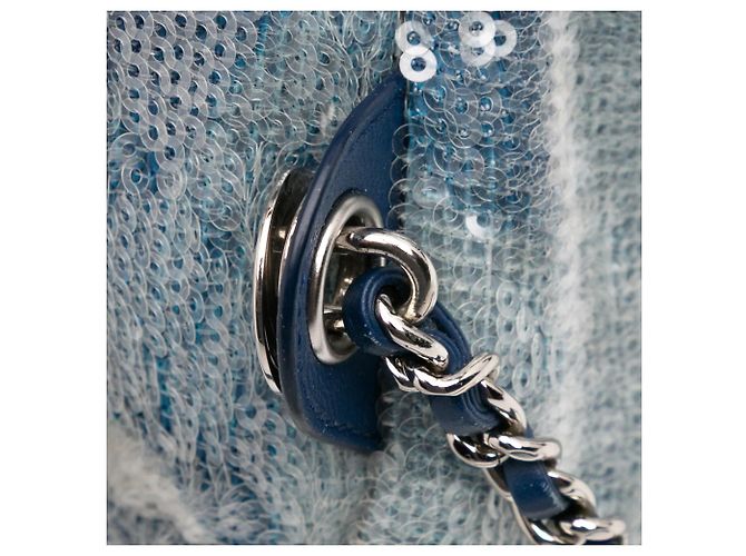 Blauer Chanel Sequin Waterfall Rucksack - Ansicht 10