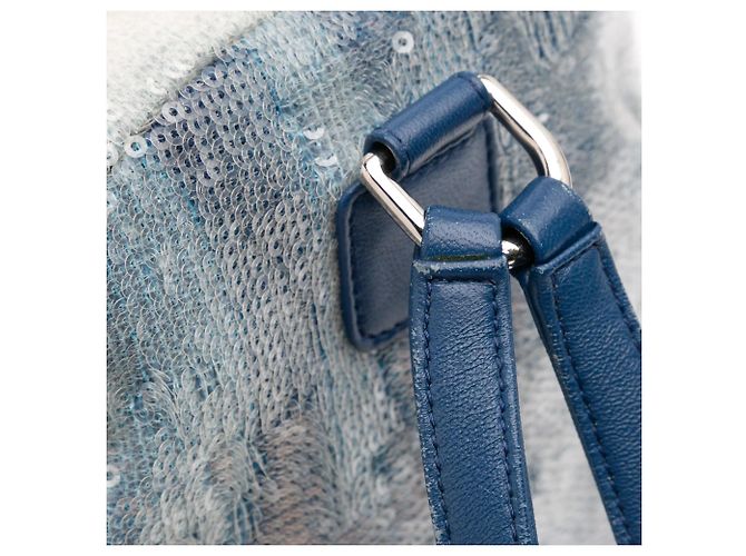 Blauer Chanel Sequin Waterfall Rucksack - Ansicht 11