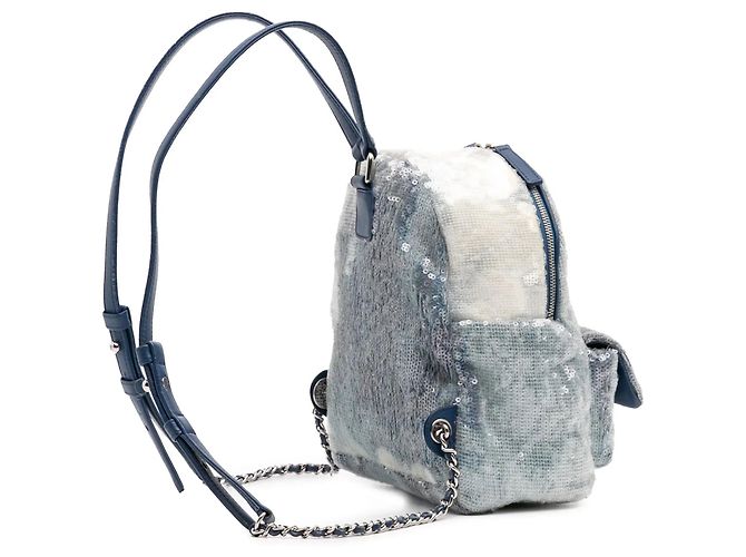 Blauer Chanel Sequin Waterfall Rucksack - Ansicht 2