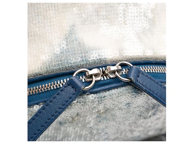 Blauer Chanel Sequin Waterfall Rucksack - Ansicht 8