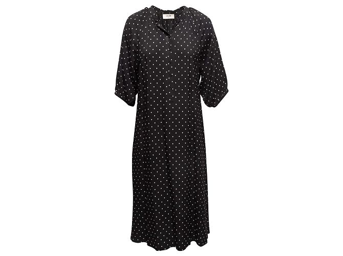 Céline Celine Kleid mit Polka Dots in Schwarz & Weiß Größe FR 40 - Ansicht 2
