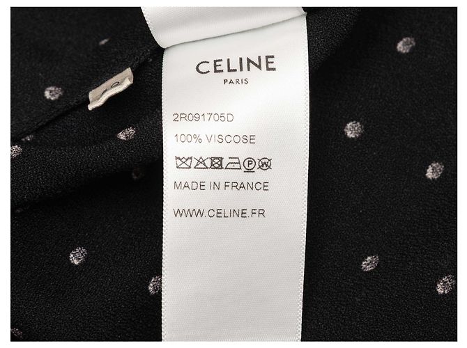 Céline Celine Kleid mit Polka Dots in Schwarz & Weiß Größe FR 40 - Ansicht 7