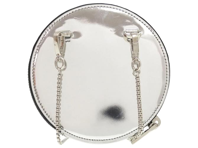 Borsa a tracolla Prada Spazzolato Round Chain Coin argento - vista 2