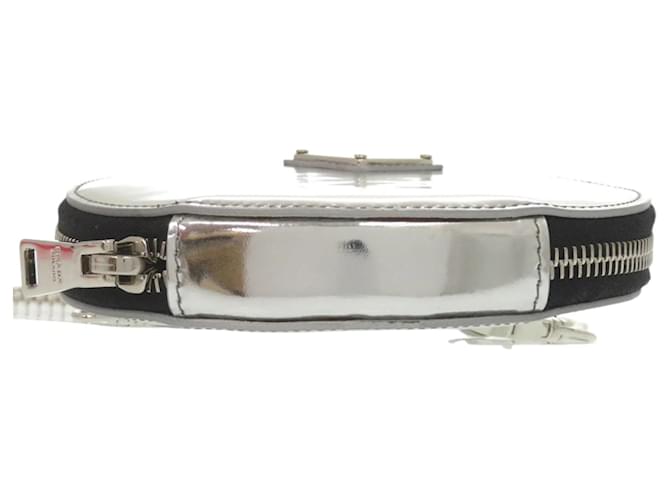 Borsa a tracolla Prada Spazzolato Round Chain Coin argento - vista 3