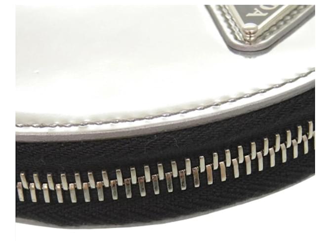 Borsa a tracolla Prada Spazzolato Round Chain Coin argento - vista 7