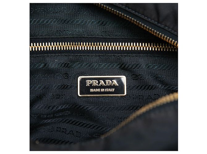 Borsa satchel Prada in Tessuto con rifiniture in Saffiano nera Nero - vista 5