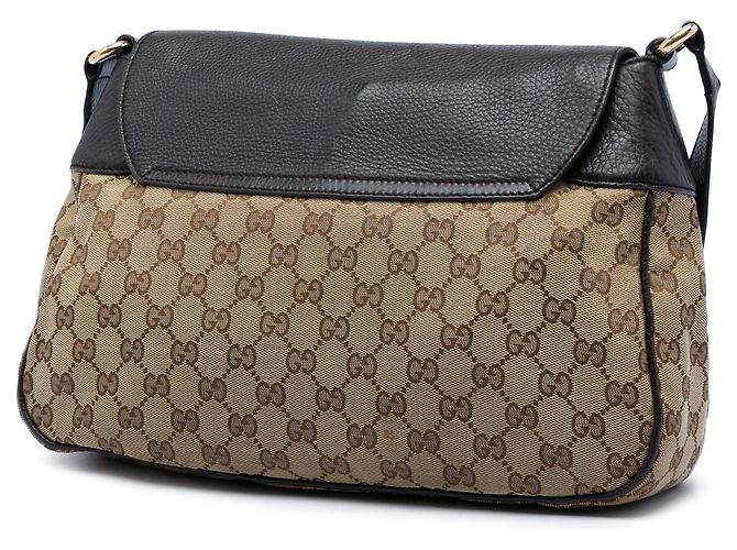 Borsa a tracolla Gucci GG Canvas Web Dressage Beige - vista 2