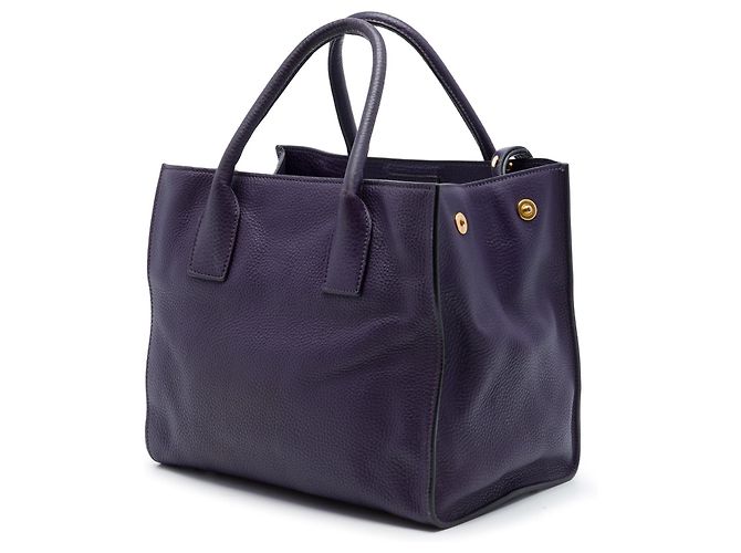 Borsa Tote Satchel Convertibile Aperta Prada Vitello Daino Viola Porpora - vista 2