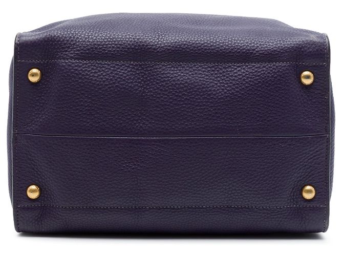 Borsa Tote Satchel Convertibile Aperta Prada Vitello Daino Viola Porpora - vista 3
