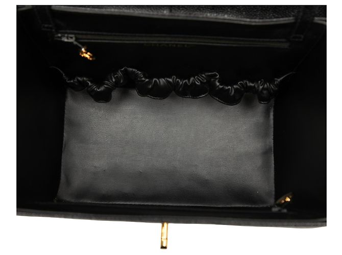 Borsa vanity box Chanel CC in pelle caviar nera Nero - vista 4