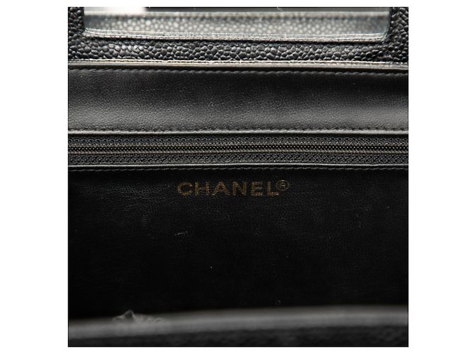 Borsa vanity box Chanel CC in pelle caviar nera Nero - vista 5