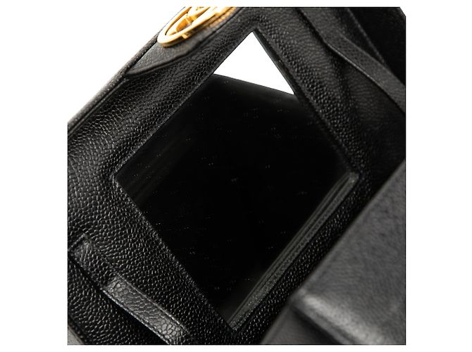 Borsa vanity box Chanel CC in pelle caviar nera Nero - vista 7