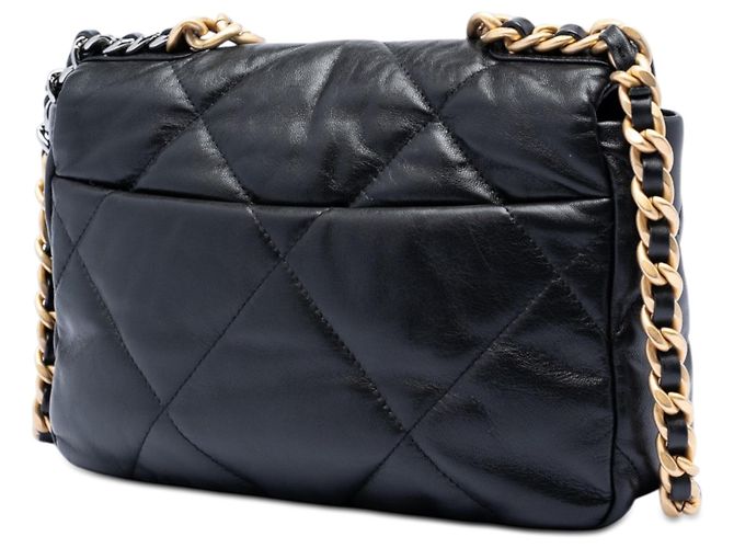 Borsa Chanel 19 Flap Medium in pelle di agnello nera Nero - vista 2