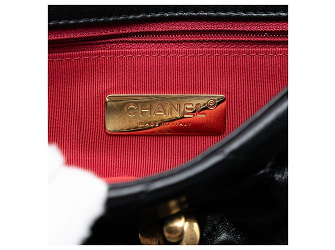 Borsa Chanel 19 Flap Medium in pelle di agnello nera Nero - vista 5