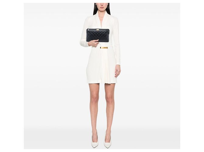 Clutch Chanel Boy Zip in pelle di agnello matelassé nera Nero - vista 7