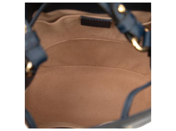 Borsa a secchiello Gucci GG Web Ophidia Blu - vista 4