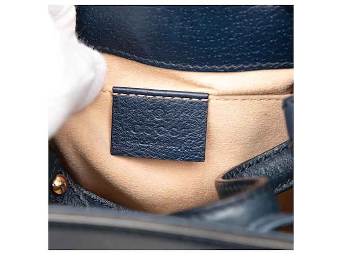 Borsa a secchiello Gucci GG Web Ophidia Blu - vista 5