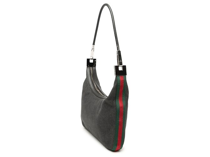 Borsa a tracolla Gucci Denim Web nera Nero - vista 2