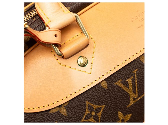 Borsa da viaggio Louis Vuitton Monogram Alize 24 Heures marrone - vista 7