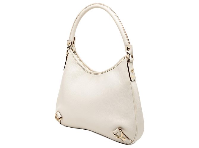Weiße Gucci Abbey Kalbsleder Schultertasche mit D-Ring - Ansicht 2