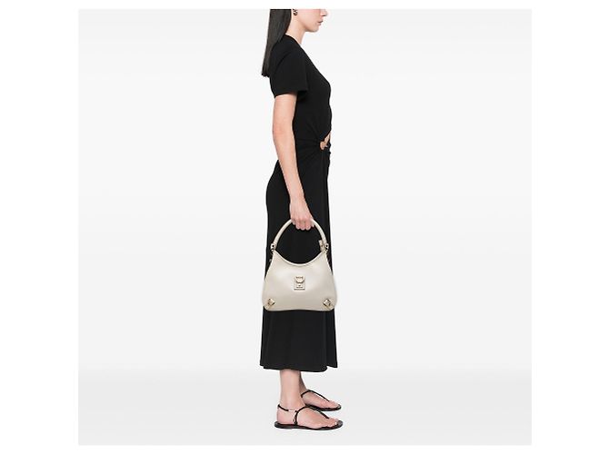 Weiße Gucci Abbey Kalbsleder Schultertasche mit D-Ring - Ansicht 8