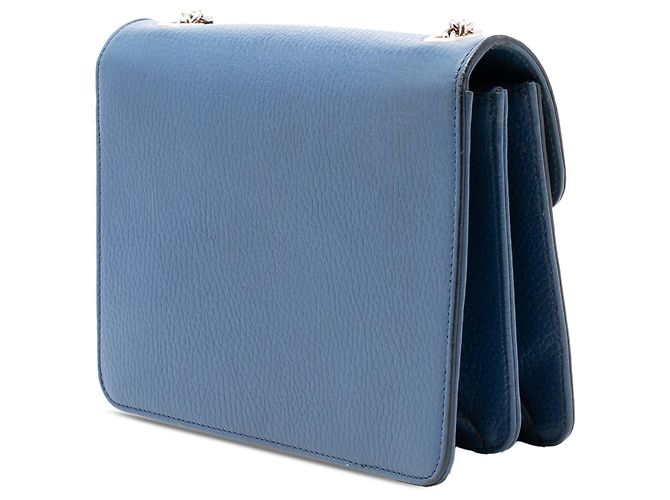 Bolsa transversal Gucci Small Dollar em couro de bezerro azul com G entrelaçado - vista 2