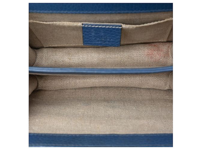 Bolsa transversal Gucci Small Dollar em couro de bezerro azul com G entrelaçado - vista 4
