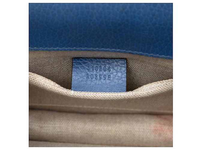 Bolsa transversal Gucci Small Dollar em couro de bezerro azul com G entrelaçado - vista 5