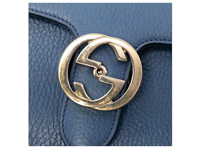 Bolsa transversal Gucci Small Dollar em couro de bezerro azul com G entrelaçado - vista 6