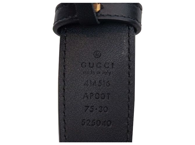 Schwarzer Gucci Leder Running GG Gürtel Größe 30 - Ansicht 4