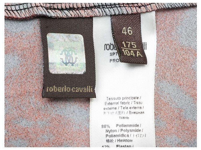 Abendkleid Roberto Cavalli Leopardenmuster Rot & Schwarz Größe IT 46 - Ansicht 6