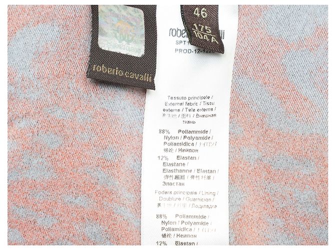 Abendkleid Roberto Cavalli Leopardenmuster Rot & Schwarz Größe IT 46 - Ansicht 7