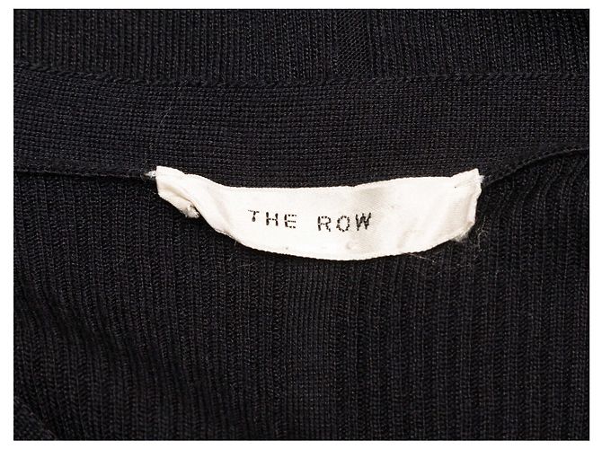 Schwarzer The Row Strickcardigan aus Seidenmischung Rippstrick Grösse US S - Ansicht 4