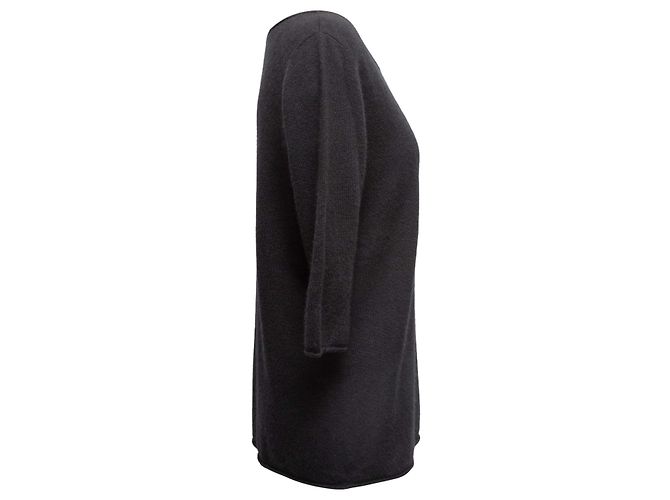 Designers Remix Schwarzer The Row Pullover aus Kaschmir-Seiden-Mischung mit Dreiviertelärmeln Größe US S - Ansicht 2