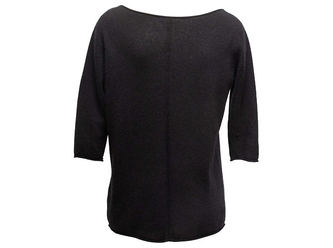 Designers Remix Schwarzer The Row Pullover aus Kaschmir-Seiden-Mischung mit Dreiviertelärmeln Größe US S - Ansicht 3