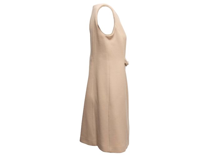 Ärmelloses Prada Shiftkleid aus Virgin Wool in Tan Größe IT 46 Beige - Ansicht 2