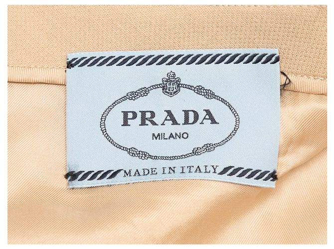Ärmelloses Prada Shiftkleid aus Virgin Wool in Tan Größe IT 46 Beige - Ansicht 5
