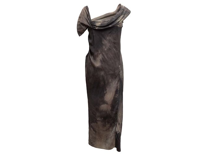 Autre Marque Graues Cortana Tie-Dye Seidenkleid Größe IT 40 - Ansicht 3