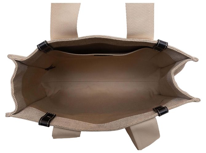 Chloé Borsa Tote Chloe Woody Beige & Nero - vista 5