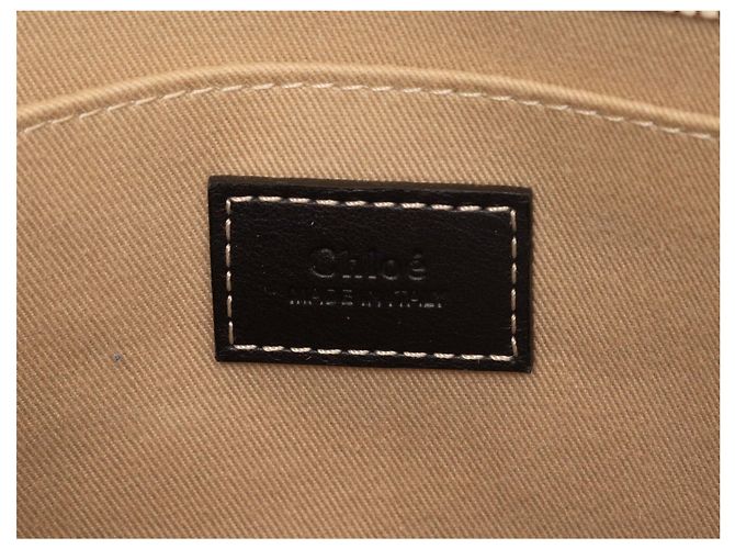 Chloé Borsa Tote Chloe Woody Beige & Nero - vista 6