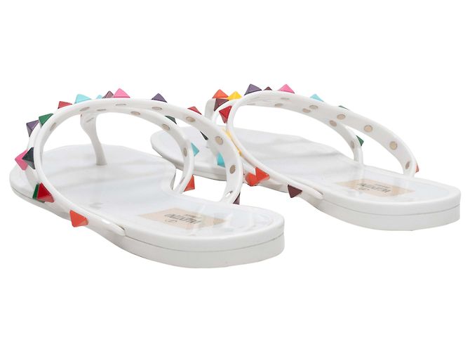 Valentino Garavani Valentino Rockstud Gummisandaletten in Weiß & Multicolor Größe 37 - Ansicht 4