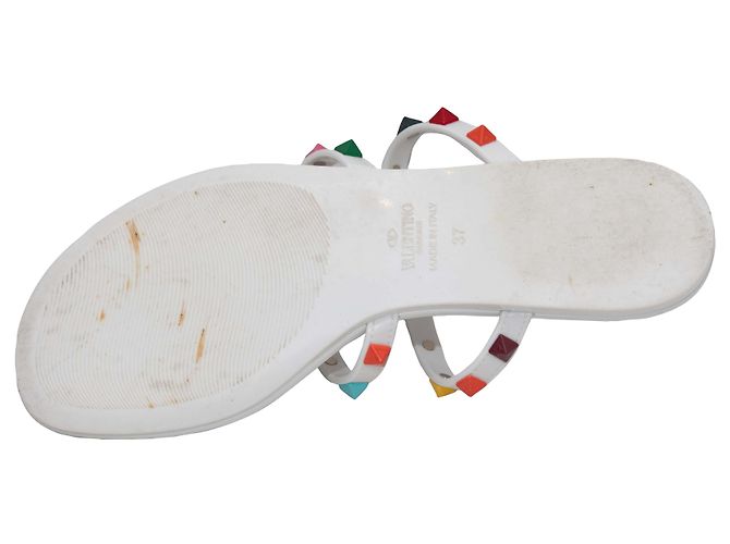 Valentino Garavani Valentino Rockstud Gummisandaletten in Weiß & Multicolor Größe 37 - Ansicht 5