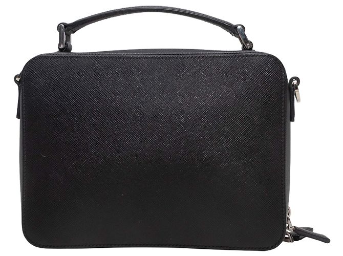 Bolsa transversal de couro Saffiano preto Prada - vista 4