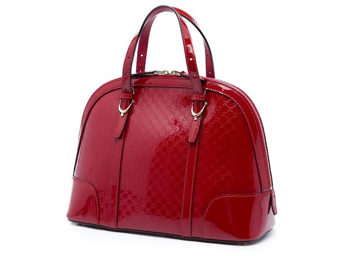 Piccola borsa satchel rossa Gucci Microguccissima in vernice Nice Dome Rosso - vista 2