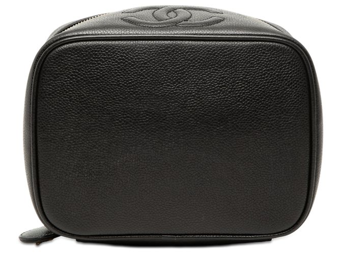 Vanity Beauty case Chanel CC Caviar nero - vista 3